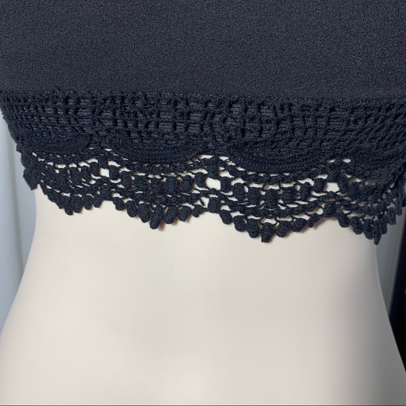 3/$30 Dynamite Crochet Crop Top Jet Black Bralette - Picture 5 of 15
